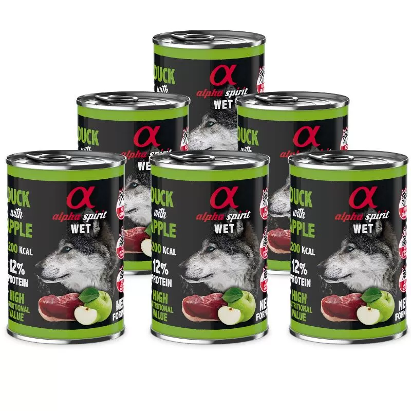 Pīle ar zaļo ābolu 400g Pilnvērtīga mitrā barība suņiem Duck with Apple 6x400g - Image 2