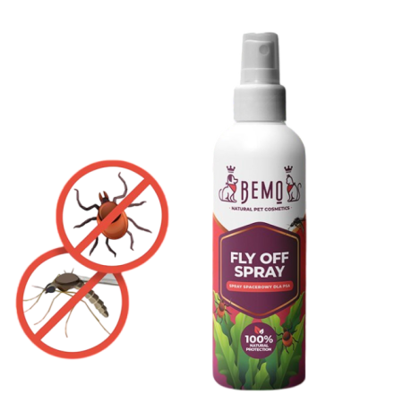 Pretērču pretblusu pret odiem dabīgs aerosols suņiem 150ml Bemo Fly Off Spray