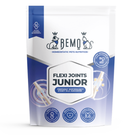 Jauniem suņiem no 9 mēnešu vecuma locītavu uztura bagātinātājs Bemo Flexi Joints Junior 500g