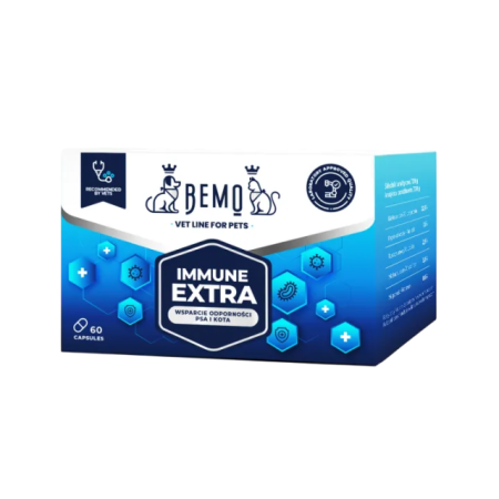 Imūnsistēmas dabisks atbalsts suņiem / kaķiem atbalsta visu šķirņu un vecuma grupu Bemo VetLine Immune Extra 60 kaps