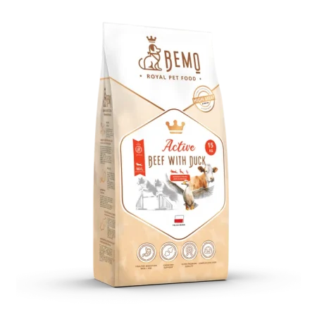 AKTĪVIEM un DARBA SUŅIEM pilnvērtīga sausā barība ar liellopu un pīles gaļu Bemo Active 1kg | 10kg | 15kg
