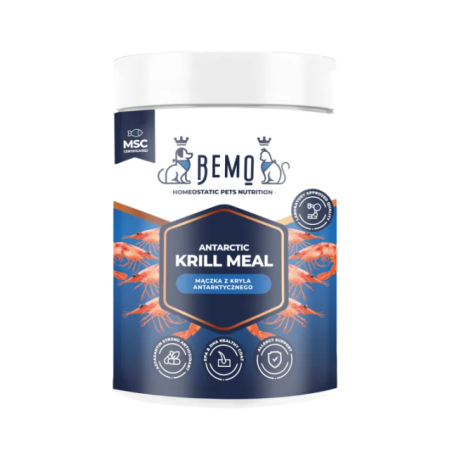 Antarktikas krila milti dabīgs 18 aminoskābju / 11 vitamīnu / 70 minerālvielu / Omega3 taukskābju avots suņiem un kaķiem Bemo Antarctic Krill Meal 100g | 550g