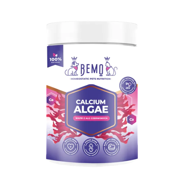 Kalcijs no sarkanajām aļģēm atbalsts zobiem / kauliem / kalcija marķiera regulēšana suņiem un kaķiem Bemo Calcium Algae 300g