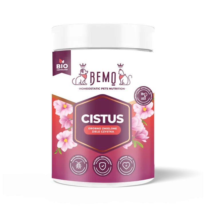 Klinšu roze toksīnu ķermeņa attīrīšana ar antioksidantu un imunoprotektīvu iedarbību suņiem / kaķiem Bemo Cistus 130g un 600g
