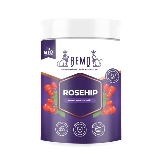 Mežrozīšu augļu pulveris C vitamīna avots suņiem un kaķiem Bemo Rosehip 130g | 600g