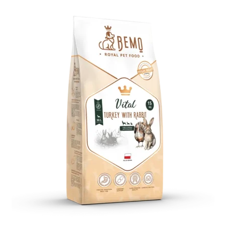 TĪTARS / TRUSIS imunitāti stiprinoša pilnvērtīga sausā barība suņiem Bemo Vital 1kg | 10kg | 15kg