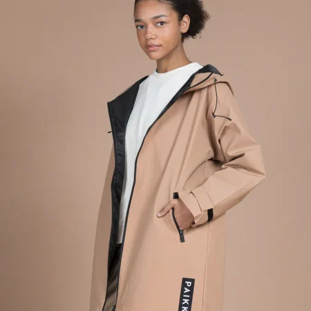 Lietusmētelis sievietēm-atstaro tumsā Lite Taupe W garāks modelis pastaigai ar suni treniņam xs s/m l/xl
