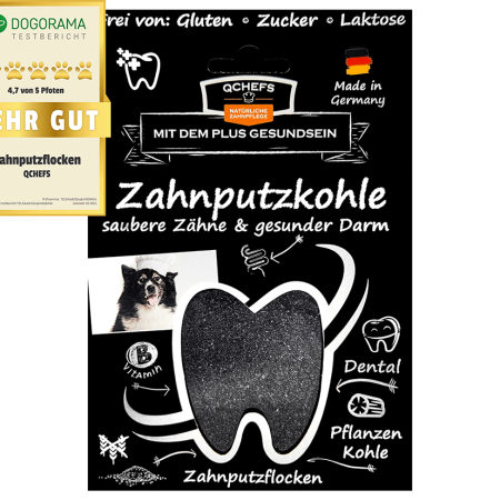 2in1 zobu pārslas un veselīgas zarnas - papildbarība suņiem Dental Charcoal 80g