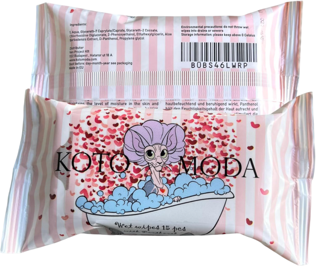 Kotomoda mitrās salvetes, kas bagātinātas ar pantenolu kaķiem