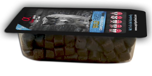 Savvaļas zivis pusmīksta barība/kārums suņiem 85% gaļas  200g