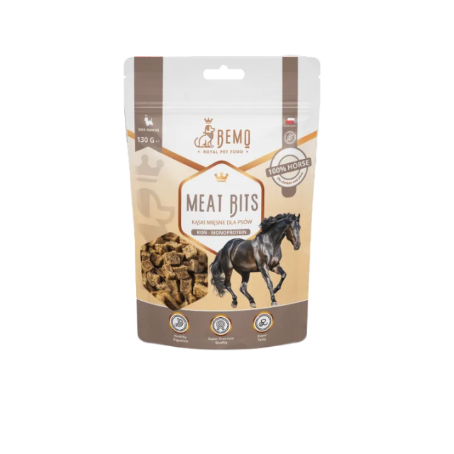 Hipoalerģiski, pusmīksti kārumi suņiem ar zirga gaļu 130 g