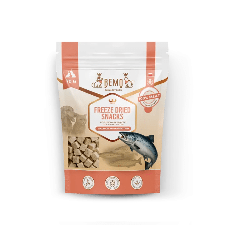 Liofilizētas uzkodas ar lasi 100% 70 g Freeze dried